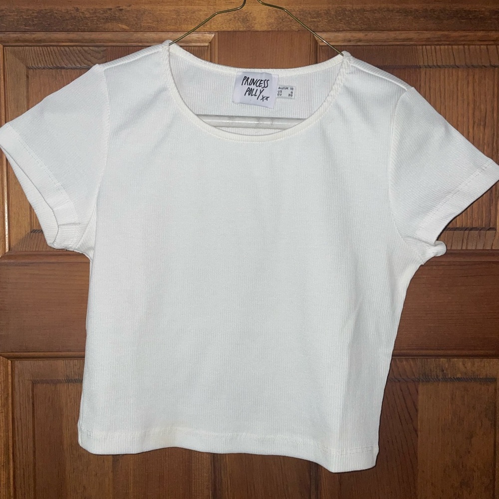 Princess Polly White Tshirt (Cropped)